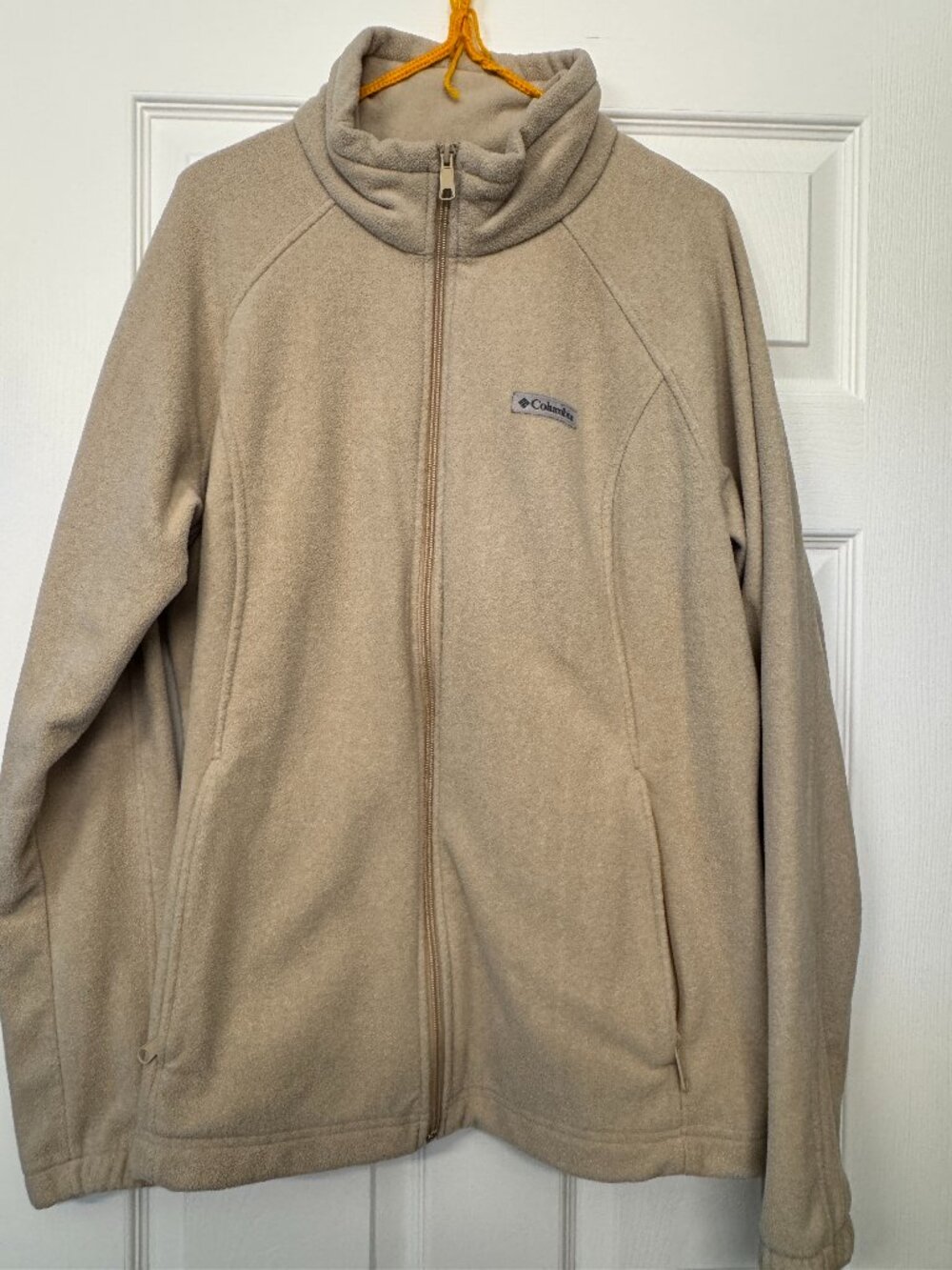 COLUMBIA zip-up fleece jacket, tan, women's XXL
